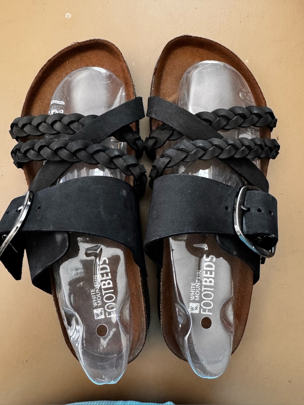 ✅ “White Mountain” Women's Hazy Leather Footbed Sandal